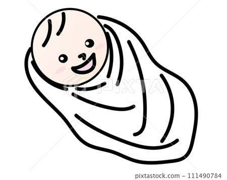 剛出生的嬰兒裹著毛巾 111490784