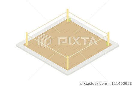 Illustration of land surrounded by a rope Illustration of land surrounded by a rope 111490938