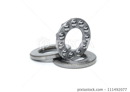 Thrust ball bearing isolated on white background Thrust ball bearing isolated on white background 111492077