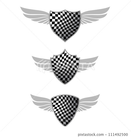 Checkered flag shields set 111492500