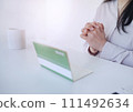 A woman asks to look at her bankbook 111492634