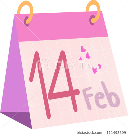calendar for valentines day clipart 111492809