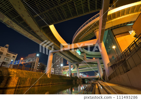 [愛知縣] 名古屋市容 名古屋高速公路黑川IC夜景 111493286