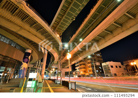 [愛知縣] 名古屋市容 名古屋高速公路黑川IC夜景 111493294