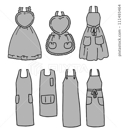 Gray apron illustration set 111493464