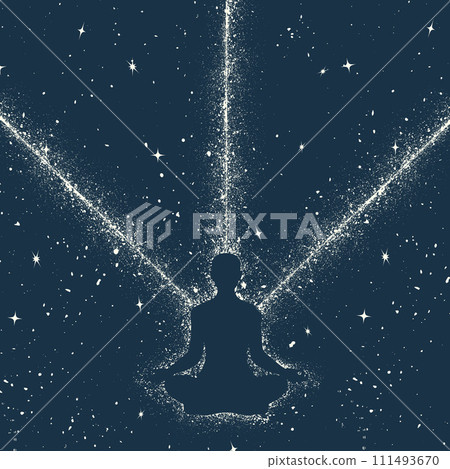 Grunge dark space body meditation rays Grunge dark space body meditation rays 111493670