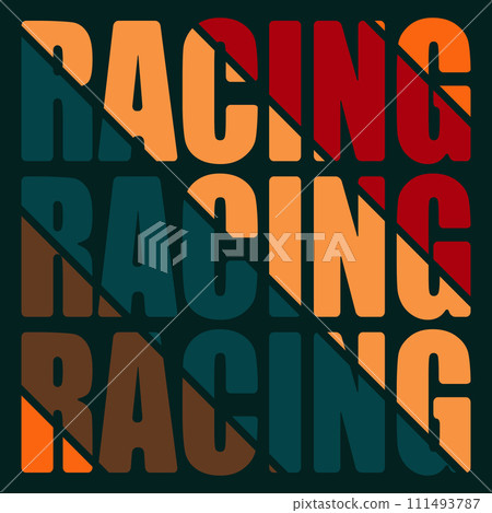 Racing color cut text background - Stock Illustration [111493787] - PIXTA