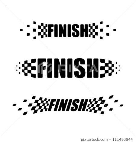 Checkered finish flags set Checkered finish flags set 111493844