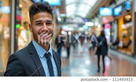 Close-up, portrait of successful businessman posing, Generative AI 111493913