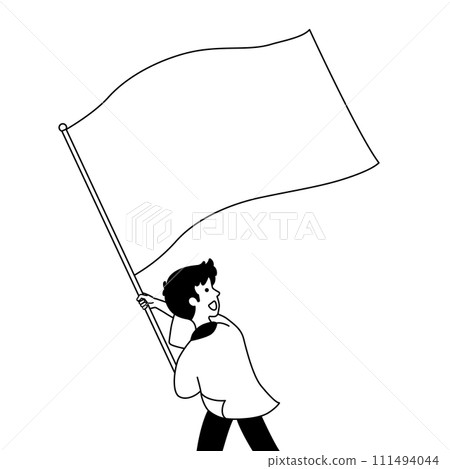 揮舞旗幟的男人 111494044