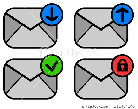 發送和接收電子郵件的圖標說明 發送和接收電子郵件的圖標說明 111494146