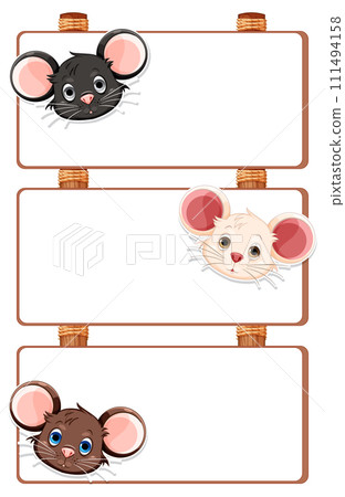 Cute Cartoon Mice Label Frames Cute Cartoon Mice Label Frames 111494158