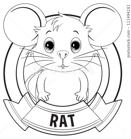 Cute Cartoon Rat Vector Illustration 111494281