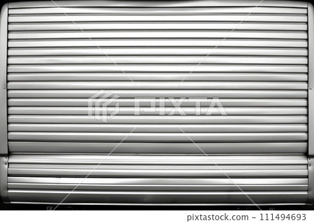 Close-up silver metallic object, abstract background, Generative AI 111494693