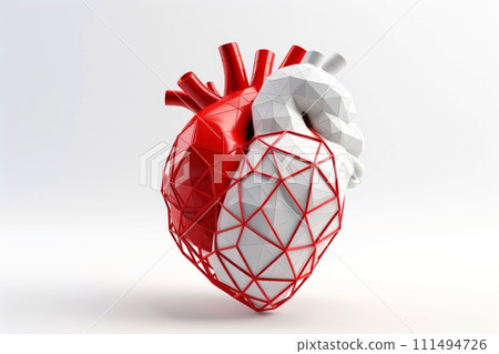 Close-up, 3d mockup of beautiful heart with minimal background, Generative AI Close-up, 3d mockup of beautiful heart with minimal background, Generative AI 111494726