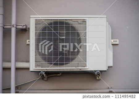 Outdoor unit of air conditioner mounted on the wall Outdoor unit of air conditioner mounted on the wall 111495482