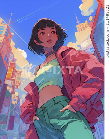 東京90年代女孩插畫（生成AI） 111495523