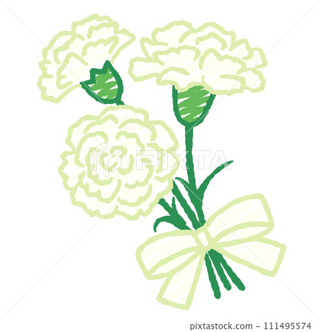 簡單的白色康乃馨花束的插圖 111495574