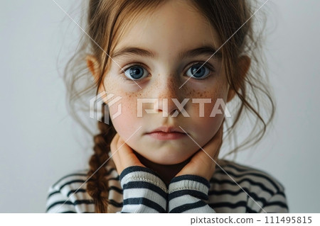 Close-up,Symptoms of health issues and disease on child, medical treatment concept, Generative AI 111495815