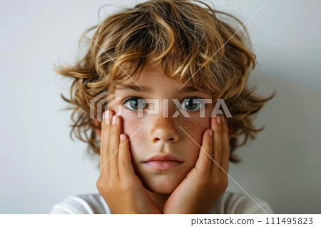 Close-up,Symptoms of health issues and disease on child, medical treatment concept, Generative AI 111495823