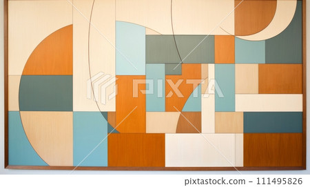 Close-up, wood marquetry wallpaper, abstract pattern background, Generative AI Close-up, wood marquetry wallpaper, abstract pattern background, Generative AI 111495826
