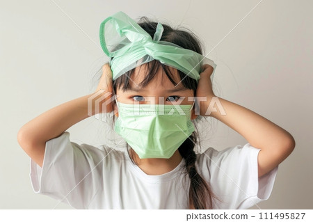 Close-up,Symptoms of health issues and disease on child, medical treatment concept, Generative AI 111495827