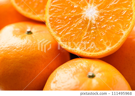 Mandarin orange fruit texture background, Tropical fruit 111495968