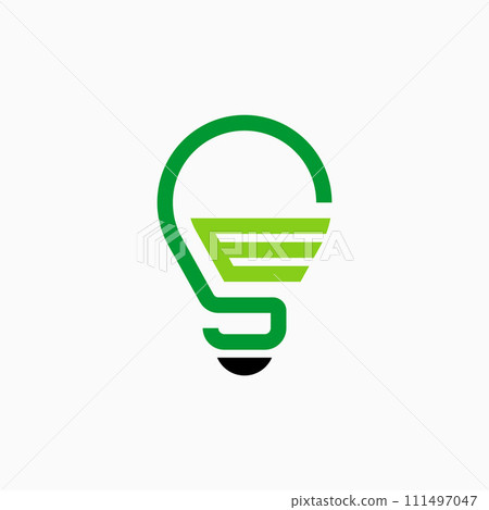 Logo design graphic concept creative premium icon sign stock vector initial letter SE font line like light bulb. Related smart energy education brain Logo design graphic concept creative premium icon sign stock vector initial letter SE font line like light bulb. Related smart energy education brain 111497047