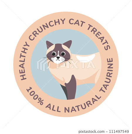 Crunchy treats for cats with natural taurine label 111497549