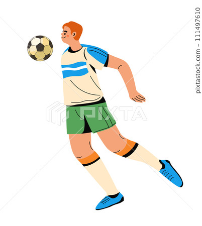 Football player receiving pass or taking kick 111497610