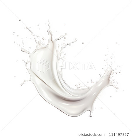 Milk Splashes Isolated On White Background, Splashes Wave Fresh Milk, Perfect For Food Background And Food Ads, Ai generative Milk Splashes Isolated On White Background, Splashes Wave Fresh Milk, Perfect For Food Background And Food Ads, Ai generative 111497837