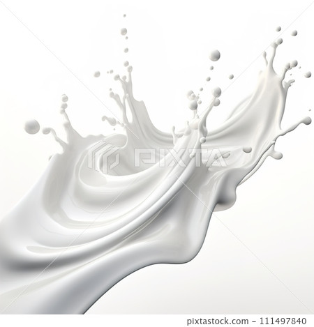 Milk Splashes Isolated On White Background, Splashes Wave Fresh Milk, Perfect For Food Background And Food Ads, Ai generative Milk Splashes Isolated On White Background, Splashes Wave Fresh Milk, Perfect For Food Background And Food Ads, Ai generative 111497840