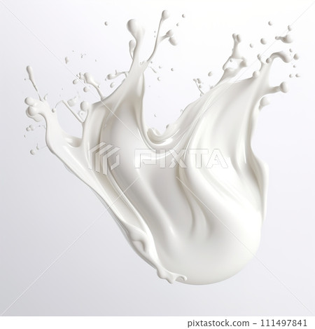 Milk Splashes Isolated On White Background, Splashes Wave Fresh Milk, Perfect For Food Background And Food Ads, Ai generative Milk Splashes Isolated On White Background, Splashes Wave Fresh Milk, Perfect For Food Background And Food Ads, Ai generative 111497841