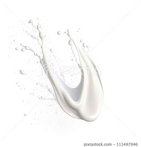 Milk Splashes Isolated On White Background, Splashes Wave Fresh Milk, Perfect For Food Background And Food Ads, Ai generative 111497846