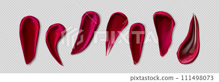 Lipstick smears set isolated on transparent Lipstick smears set isolated on transparent 111498073