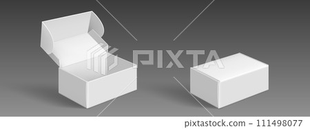 White cardboard box mockup set White cardboard box mockup set 111498077