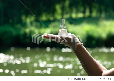 Sampling water for testing. Study of the quality of waste and drinking water. Water analysis 111498453