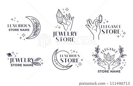 Label design set for jewelry store advertising Label design set for jewelry store advertising 111498713