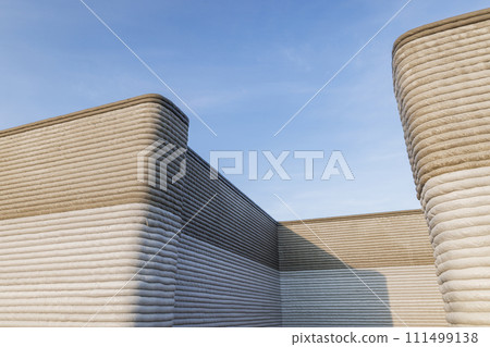 modern construction of 3D houses. printed house using a 3D printer modern construction of 3D houses. printed house using a 3D printer 111499138