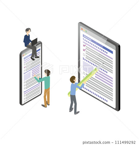 一個人填寫表格的插圖 111499292