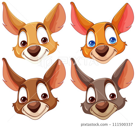 Expressive Cartoon Dog Faces 111500337