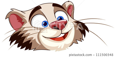 Cheerful Cartoon Ferret Face Cheerful Cartoon Ferret Face 111500348