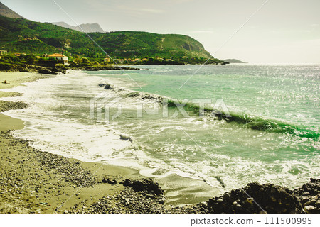 Sandy beach and coastline Sandy beach and coastline 111500995