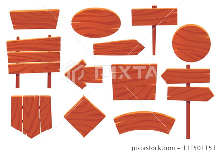 Wooden boards. Rustic retro road signs. Antique empty billboards. Planks signboards. Vintage textured panel banners. Information guideposts. Arrow pointers. Vector hardwood signposts set Wooden boards. Rustic retro road signs. Antique empty billboards. Planks signboards. Vintage textured panel banners. Information guideposts. Arrow pointers. Vector hardwood signposts set 111501151