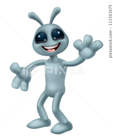 Alien Grey Gray Fun Cartoon Character 111501675