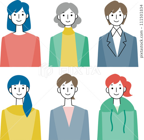 Smile woman upper body set 111501834