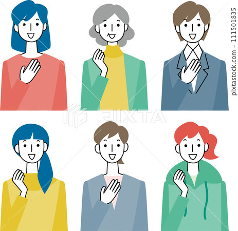 Smile woman upper body set Smile woman upper body set 111501835