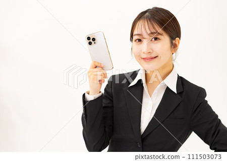 Young woman business smartphone 111503073