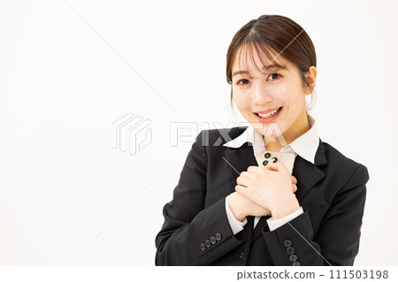 Young woman business holding smartphone Young woman business holding smartphone 111503198