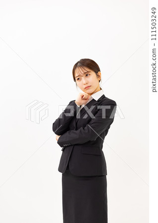Young woman business 20s worried vertical 111503249